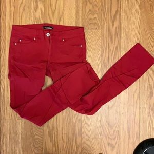 Lovesick skinny jeans red